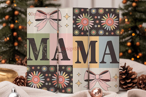 Mama Floral Tumbler Wrap PNG Sublimation DesignSVG 