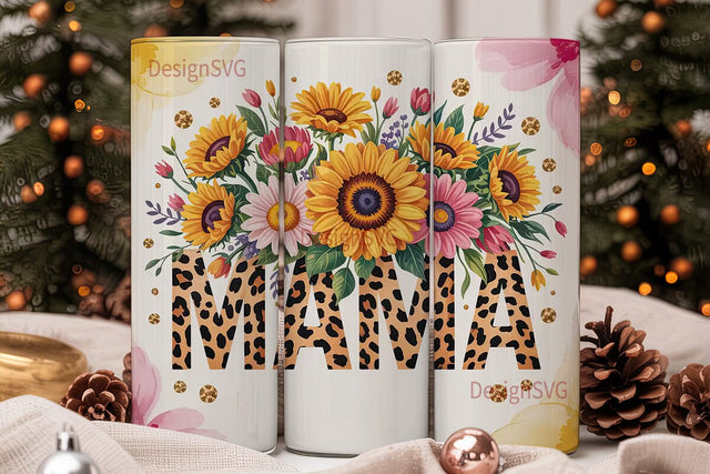 Mama Floral Tumbler Wrap PNG Sublimation DesignSVG 
