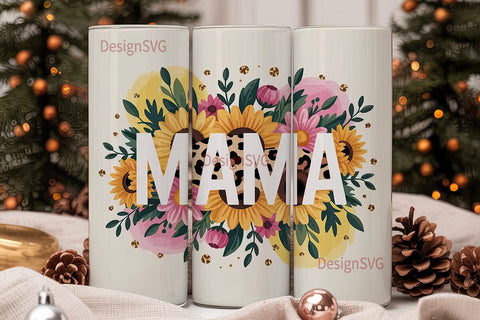 Mama Floral Tumbler Wrap PNG Sublimation DesignSVG 
