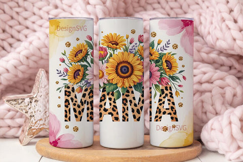 Mama Floral Tumbler Wrap PNG Sublimation DesignSVG 