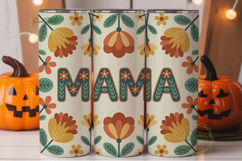 Mama Floral Tumbler Wrap PNG Sublimation PixelChick 