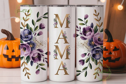 Mama Floral Tumbler Wrap PNG Sublimation PixelChick 