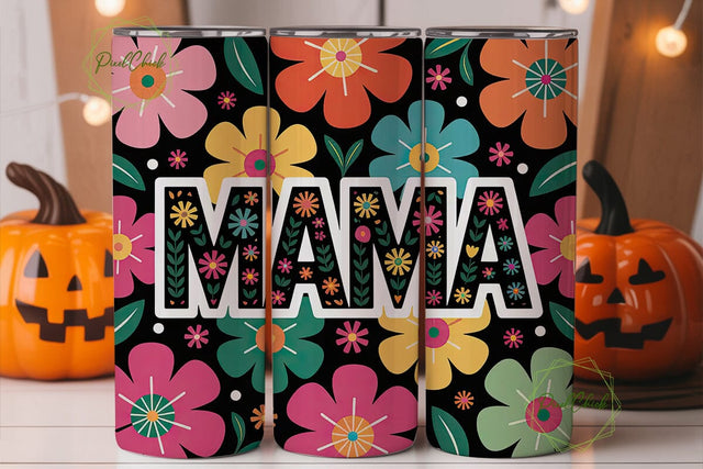 Mama Floral Tumbler Wrap PNG Sublimation PixelChick 