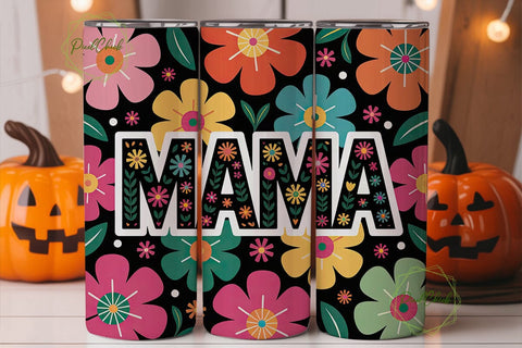 Mama Floral Tumbler Wrap PNG Sublimation PixelChick 