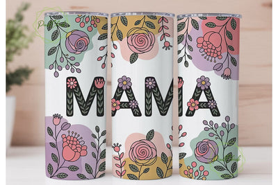 Mama Floral Tumbler Wrap PNG Sublimation PixelChick 
