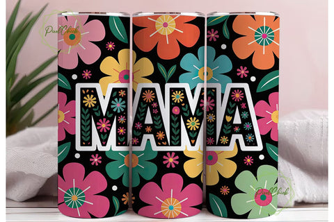 Mama Floral Tumbler Wrap PNG Sublimation PixelChick 