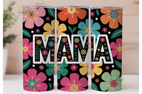 Mama Floral Tumbler Wrap PNG Sublimation PixelChick 