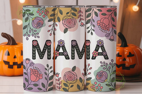 Mama Floral Tumbler Wrap PNG Sublimation PixelChick 