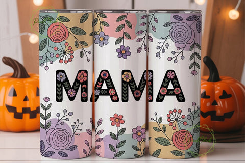 Mama Floral Tumbler Wrap PNG Sublimation PixelChick 