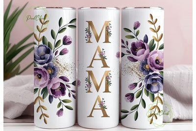 Mama Floral Tumbler Wrap PNG Sublimation PixelChick 