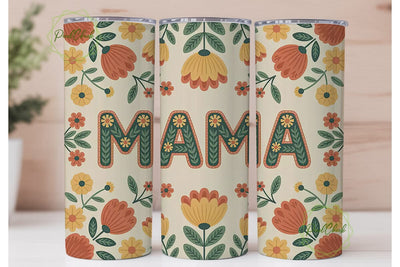 Mama Floral Tumbler Wrap PNG Sublimation PixelChick 