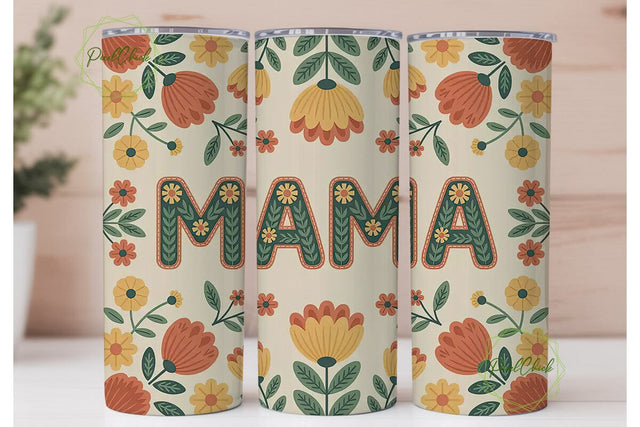 Mama Floral Tumbler Wrap PNG Sublimation PixelChick 
