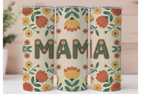 Mama Floral Tumbler Wrap PNG Sublimation PixelChick 