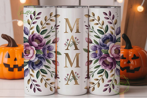 Mama Floral Tumbler Wrap PNG Sublimation PixelChick 