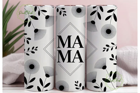 Mama Floral Tumbler Wrap PNG Sublimation PixelChick 