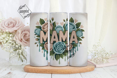 Mama Floral Tumbler Wrap PNG Sublimation sassyprint 