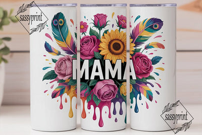 Mama Floral Tumbler Wrap PNG Sublimation sassyprint 