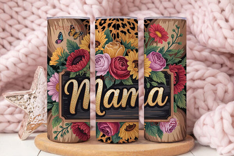 Mama Floral Tumbler Wrap Sublimation DesignSVG 