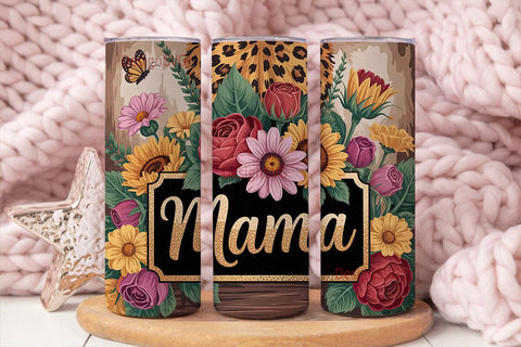 Mama Floral Tumbler Wrap Sublimation DesignSVG 