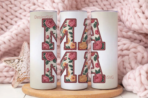 Mama Floral Tumbler Wrap Sublimation DesignSVG 