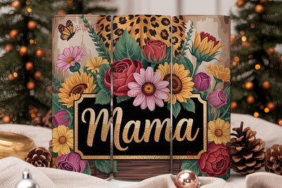 Mama Floral Tumbler Wrap Sublimation DesignSVG 