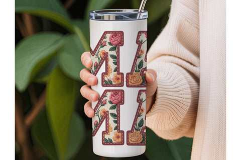 Mama Floral Tumbler Wrap Sublimation DesignSVG 