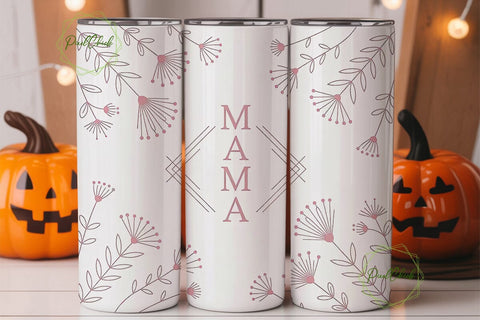 Mama Floral Tumbler Wrap Sublimation PixelChick 