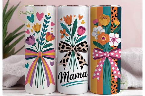 Mama Floral Tumbler Wrap Sublimation PixelChick 