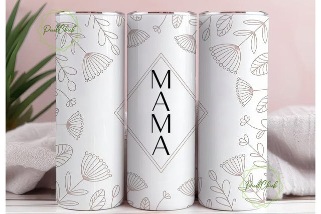 Mama Floral Tumbler Wrap Sublimation PixelChick 