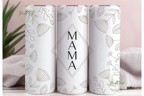 Mama Floral Tumbler Wrap Sublimation PixelChick 