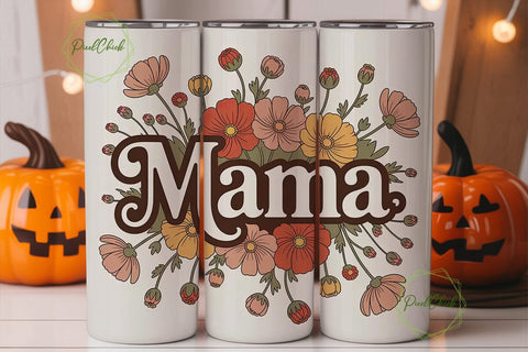 Mama Floral Tumbler Wrap Sublimation PixelChick 