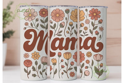 Mama Floral Tumbler Wrap Sublimation PixelChick 
