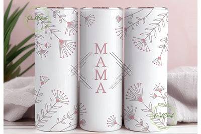 Mama Floral Tumbler Wrap Sublimation PixelChick 