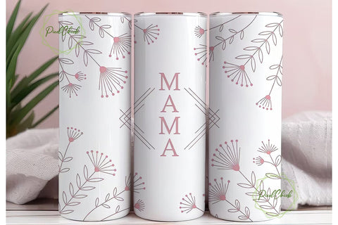 Mama Floral Tumbler Wrap Sublimation PixelChick 