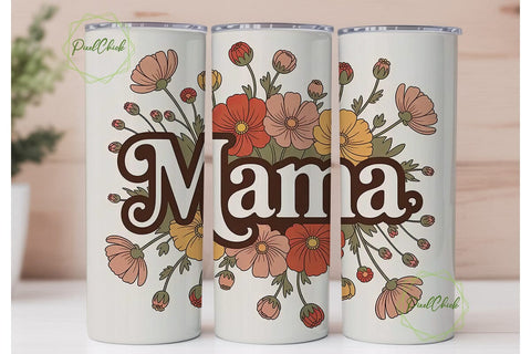Mama Floral Tumbler Wrap Sublimation PixelChick 
