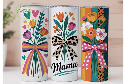 Mama Floral Tumbler Wrap Sublimation PixelChick 