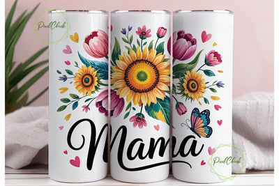 Mama Floral Tumbler Wrap Sublimation PixelChick 