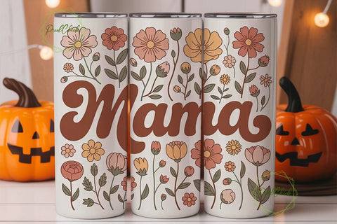 Mama Floral Tumbler Wrap Sublimation PixelChick 