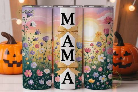 Mama Floral Watercolor 20oz Tumbler Wrap Sublimation PixelChick 