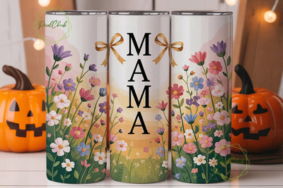 Mama Floral Watercolor 20oz Tumbler Wrap Sublimation PixelChick 