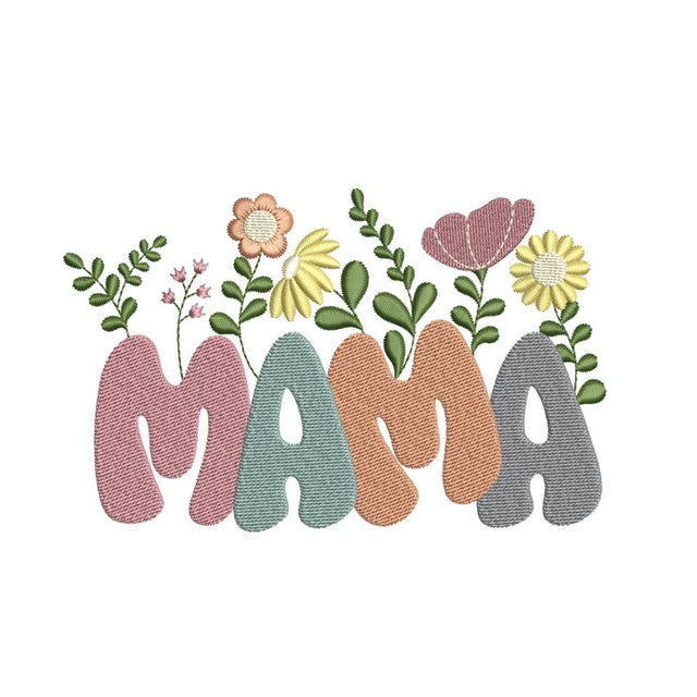 Mama Flower Embroidery Design, 3 sizes, Instant Download Embroidery/Applique DESIGNS Nino Nadaraia 