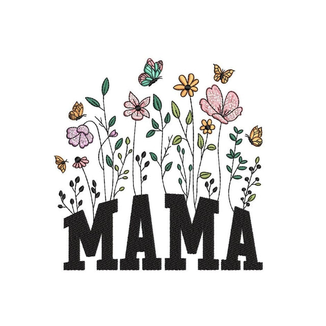 Mama Flower Embroidery Design, 3 sizes, Instant Download Embroidery/Applique DESIGNS Nino Nadaraia 