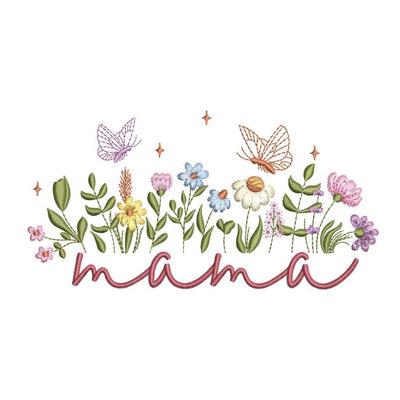 Mama Flower Embroidery Design, 3 sizes, Instant Download Embroidery/Applique DESIGNS Nino Nadaraia 