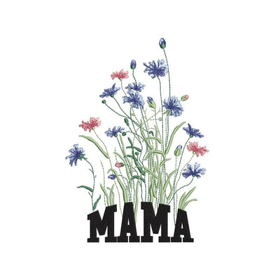 Mama Flower Embroidery Design, 3 sizes, Instant Download Embroidery/Applique DESIGNS Nino Nadaraia 
