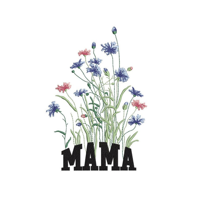 Mama Flower Embroidery Design, 3 sizes, Instant Download Embroidery/Applique DESIGNS Nino Nadaraia 