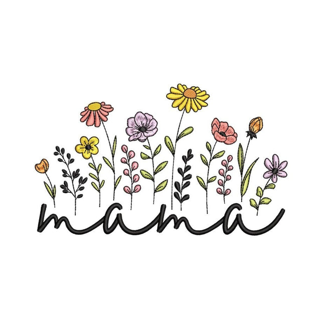Mama Flower Embroidery Design, 3 sizes, Instant Download Embroidery/Applique DESIGNS Nino Nadaraia 