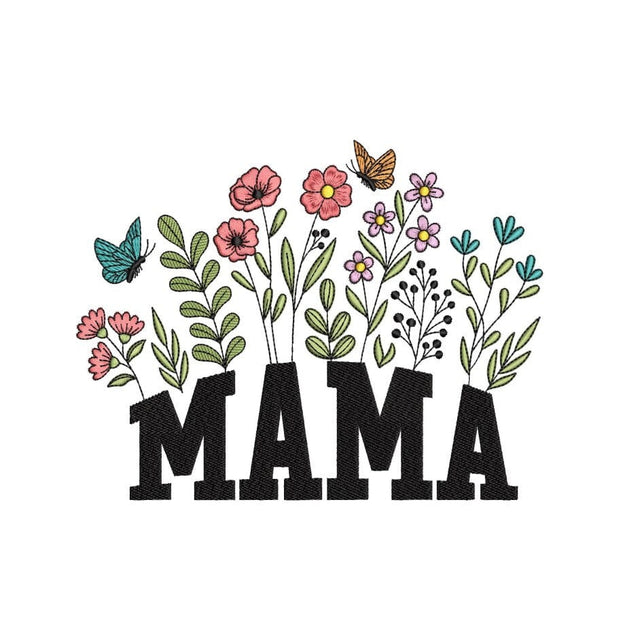 Mama Flower Embroidery Design, 3 sizes, Instant Download Embroidery/Applique DESIGNS Nino Nadaraia 