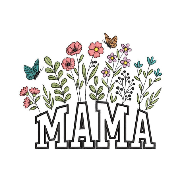 Mama Flower Embroidery Design, 3 sizes, Instant Download Embroidery/Applique DESIGNS Nino Nadaraia 