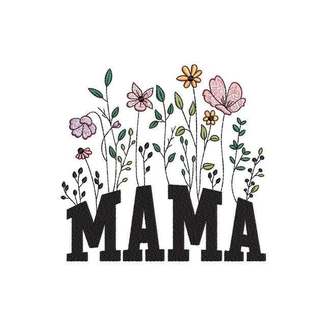 Mama Flower Embroidery Design, 3 sizes, Instant Download Embroidery/Applique DESIGNS Nino Nadaraia 