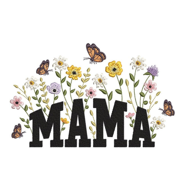 Mama Flower Embroidery Design, 3 sizes, Instant Download Embroidery/Applique DESIGNS Nino Nadaraia 